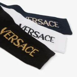 Versace Socks*Black & Blue Cotton Ankle Socks (3 Pack)