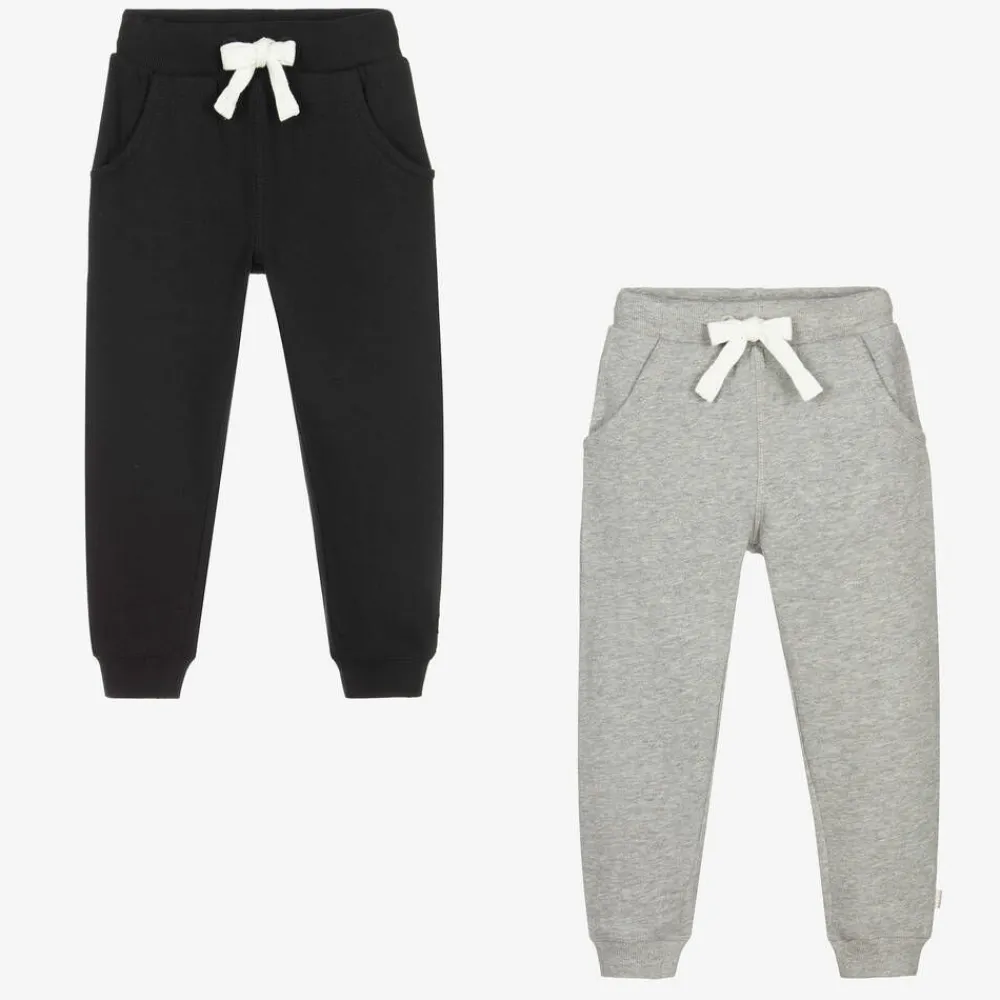 Minymo Trousers*Black & Grey Cotton Joggers (2 Pack)