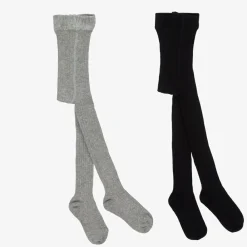 Minymo Tights*Black & Grey Tights (2 Pack)