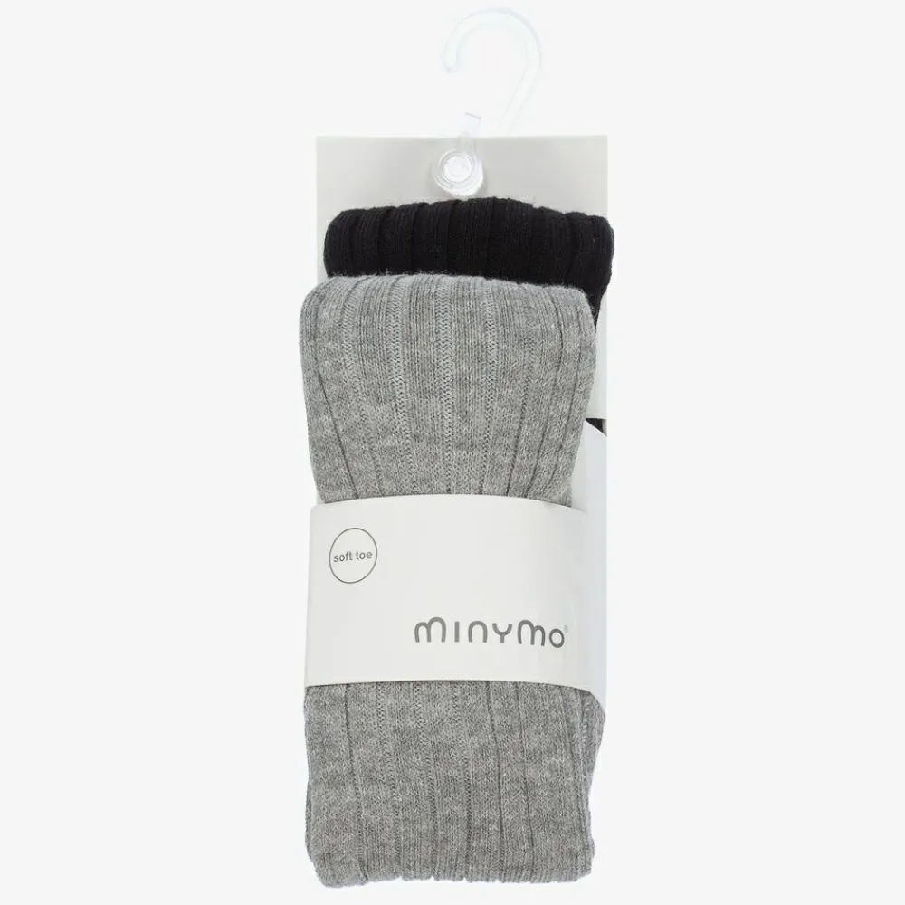 Minymo Tights*Black & Grey Tights (2 Pack)