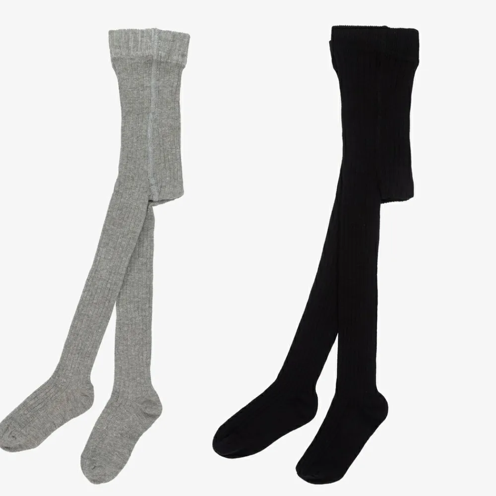 Minymo Tights*Black & Grey Tights (2 Pack)