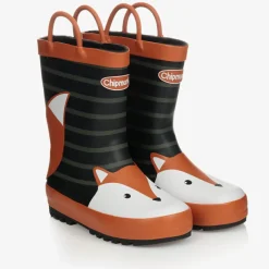 Chipmunks Rain Boots|Rain Boots*Black & Orange Fox Rain Boots