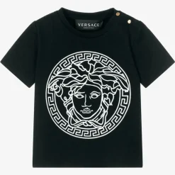 Versace Tops*Black & White Medusa Baby T-Shirt
