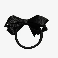 Peach Ribbons Hair Accessories*Black Bow Hair Elastic (7cm)
