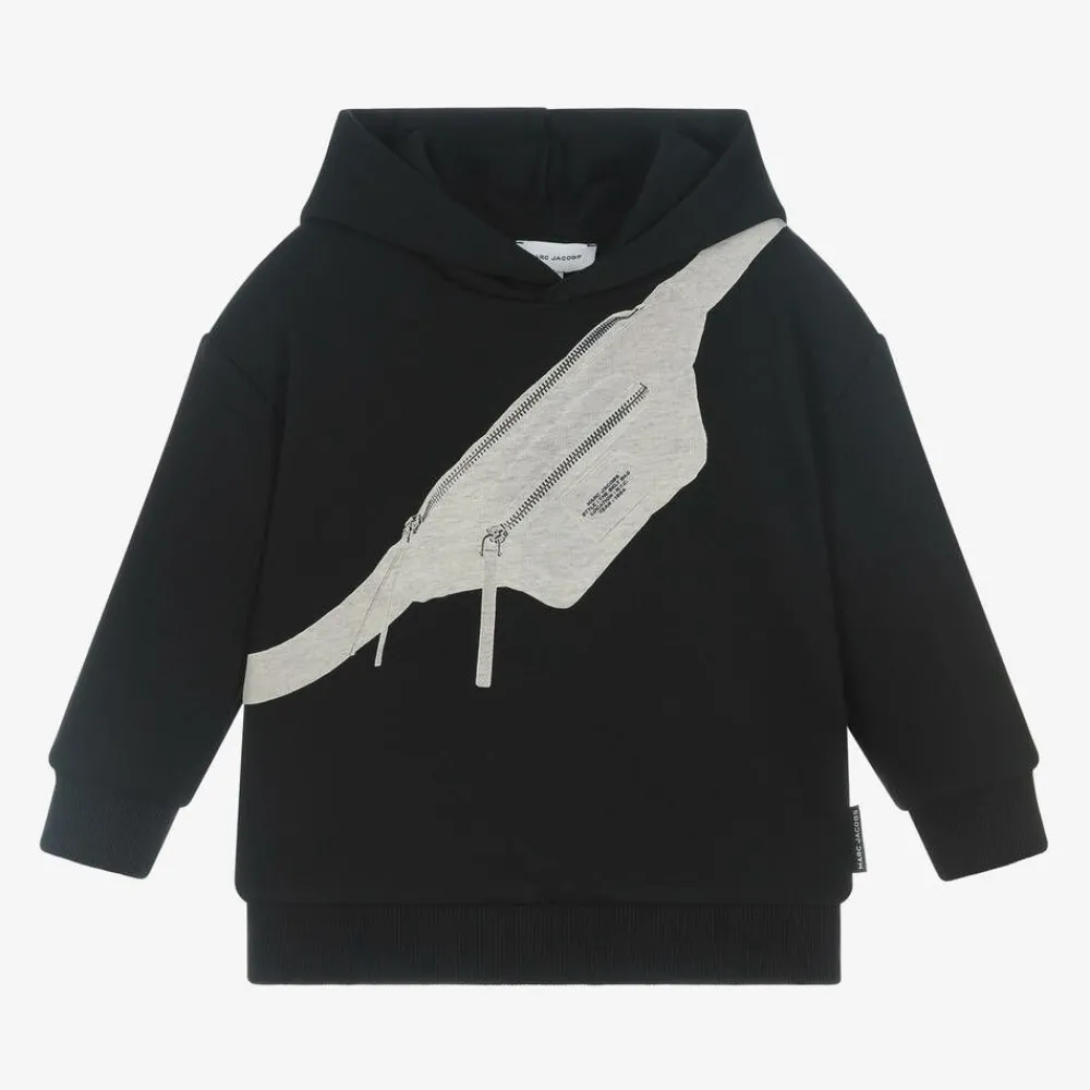 MARC JACOBS Tops*Black Cotton Biker Belt Bag Hoodie