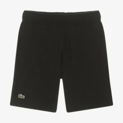 Lacoste Shorts*Black Cotton Crocodile Shorts