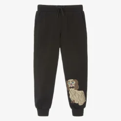 Mini Rodini Trousers|Trousers*Black Cotton Dog Print Joggers