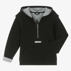 DKNY Tops*Black Cotton Hoodie