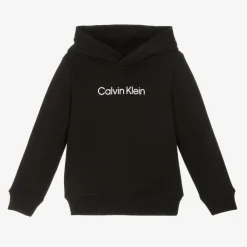 Calvin Klein Tops*Black Cotton Jersey Hoodie