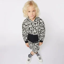 MARC JACOBS Tops*Black Cotton Jumbled Logo Hoodie