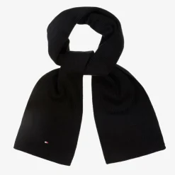 Tommy Hilfiger Scarves|Scarves*Black Cotton Knit Flag Logo Scarf