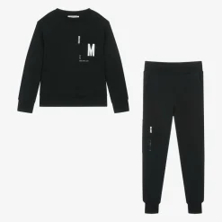 Moschino Kid-Teen Tracksuits|Tracksuits*Black Cotton M Logo Tracksuit