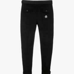 Moncler Enfant Trousers*Black Cotton Twill Trousers