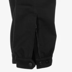Moncler Enfant Trousers*Black Cotton Twill Trousers