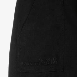 Moncler Enfant Trousers*Black Cotton Twill Trousers