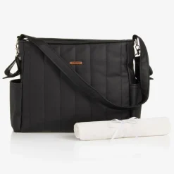 Uzturre Gifts*Black Faux Leather Baby Changing Bag (43cm)