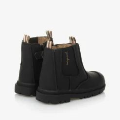 Mayoral Boots|Boots*Black Faux Leather Chelsea Baby Boots