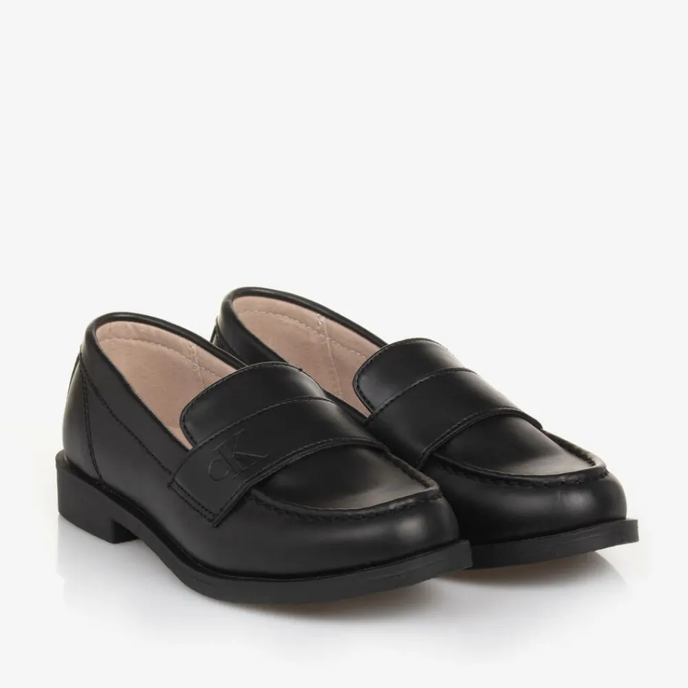 Calvin Klein Loafers & Moccasins|Loafers & Moccasins*Black Faux Leather Loafers