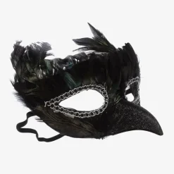 Souza Costumes*Black Feather Bird Mask