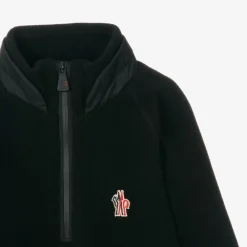 Moncler Enfant Snowwear*Black Fleece Zip-Up Top