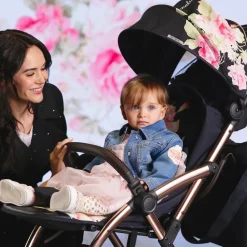 Monnalisa Strollers|Gifts*Black Floral Baby Stroller