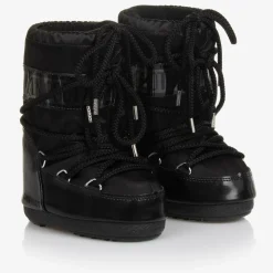Moon Boot Snow Boots|Snow Boots*Black Icon Glance Satin Snow Boots