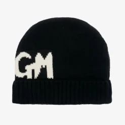 MSGM Hats*Black Knitted Cotton Beanie Hat