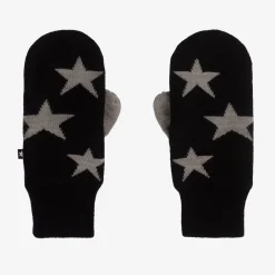 Molo Gloves & Mittens|Gloves & Mittens*Black Knitted Star Mittens