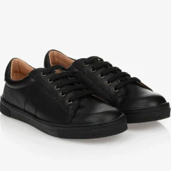 Childrens Classics Trainers|Trainers*Black Lace-Up Leather Trainers