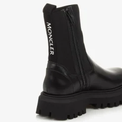 Moncler Enfant Boots*Black Leather Chelsea Boots