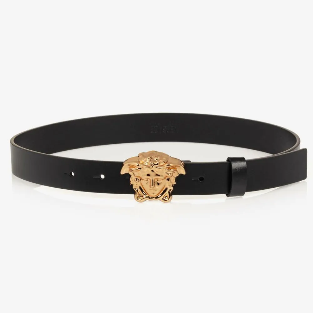 Versace Clothing Accessories|Clothing Accessories*Black Leather Medusa Belt