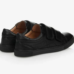 Childrens Classics Trainers|School Shoes*Black Leather Trainers