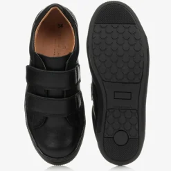 Childrens Classics Trainers|School Shoes*Black Leather Trainers