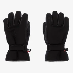Moncler Enfant Snowwear|Snowwear*Black Leather Trimmed Ski Gloves