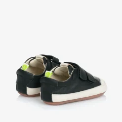 Tip Toey Joey Trainers|Trainers*Black Leather Velcro Trainers