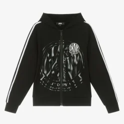 DKNY Tops*Black Milano Hooded Zip-Up Top