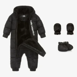 KARL LAGERFELD KIDS Snowwear*Black Monogram Snowsuit