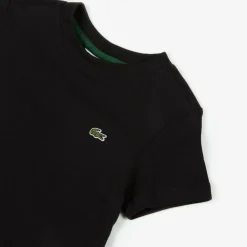 Lacoste Tops|Tops*Black Organic Cotton Crocodile T-Shirt