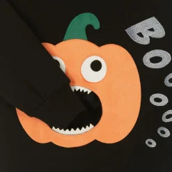 Wauw Capow Tops*Black Organic Cotton Pumpkin Sweatshirt