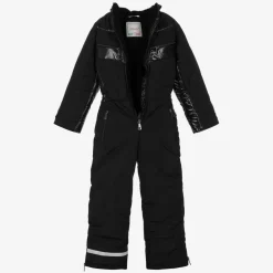 Pilguni Snowwear|Snowwear*Black Padded Hooded Snowsuit