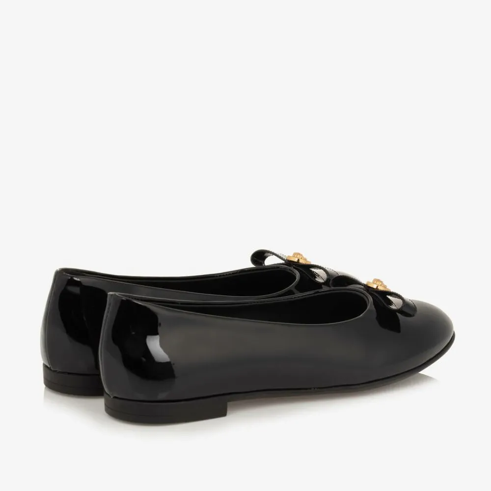 Versace Pumps & Ballerinas|Pumps & Ballerinas*Black Patent Leather Ballerina Shoes