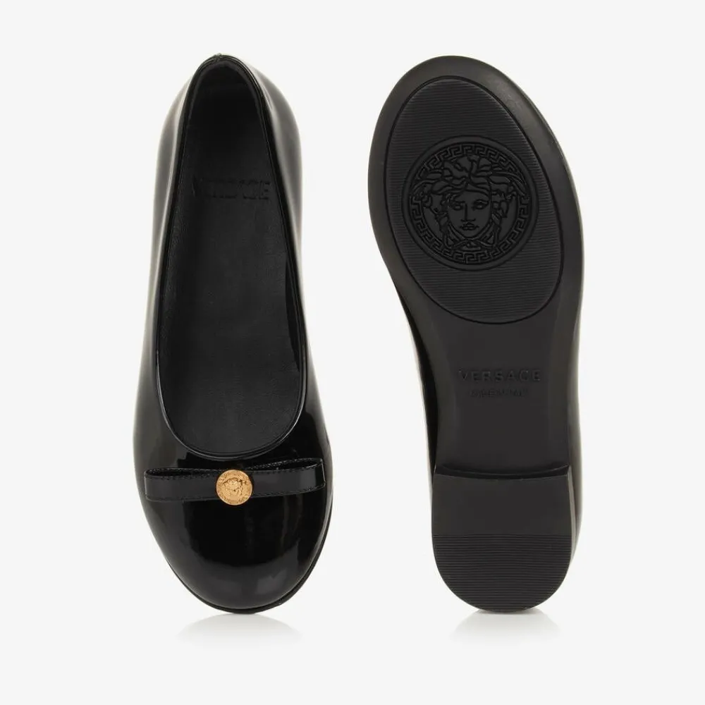 Versace Pumps & Ballerinas|Pumps & Ballerinas*Black Patent Leather Ballerina Shoes