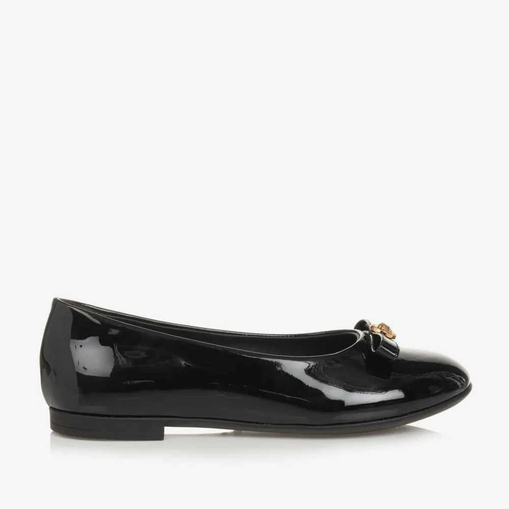 Versace Pumps & Ballerinas|Pumps & Ballerinas*Black Patent Leather Ballerina Shoes