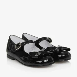 Childrens Classics Bar Shoes|Bar Shoes*Black Patent Leather Bow Shoes