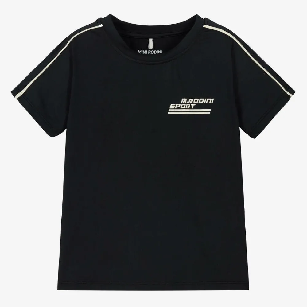 Mini Rodini Activewear|Tops*Black Quick Dry Sports T-Shirt