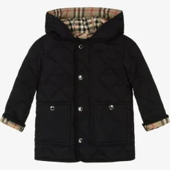 Burberry Coats & Jackets|Coats & Jackets*Black Quilted Vintage Check Baby Coat