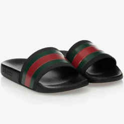 Gucci Sliders|Sliders*Black Rubber Web Sliders