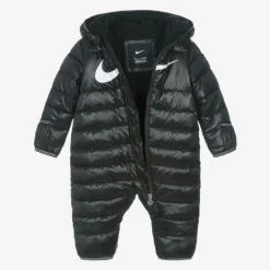 Nike Snowwear*Black Swoosh Logo Padded Baby Snowsuit
