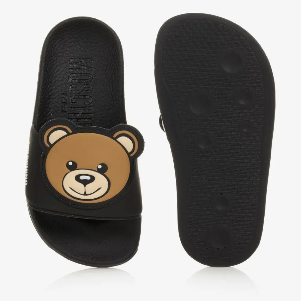 Moschino Sliders|Sliders*Black Teddy Bear Sliders