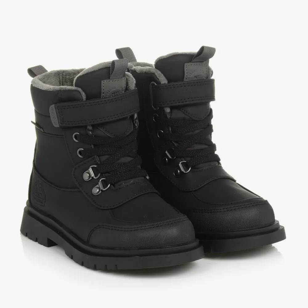 Mayoral Boots|Boots*Black Waterproof Faux Leather Boots